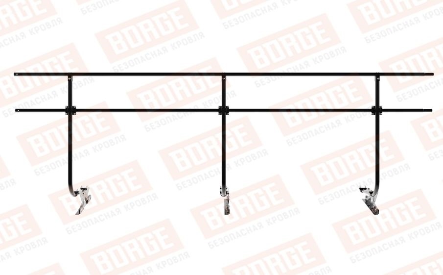 Кровельное ограждение Borge для фальцевой кровли оцинкованное RAL 9005, 300*120 см
