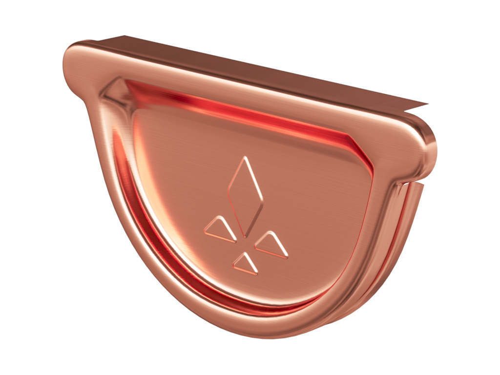 Заглушка желоба универсальная Aquasystem, медь, для системы D 150/100