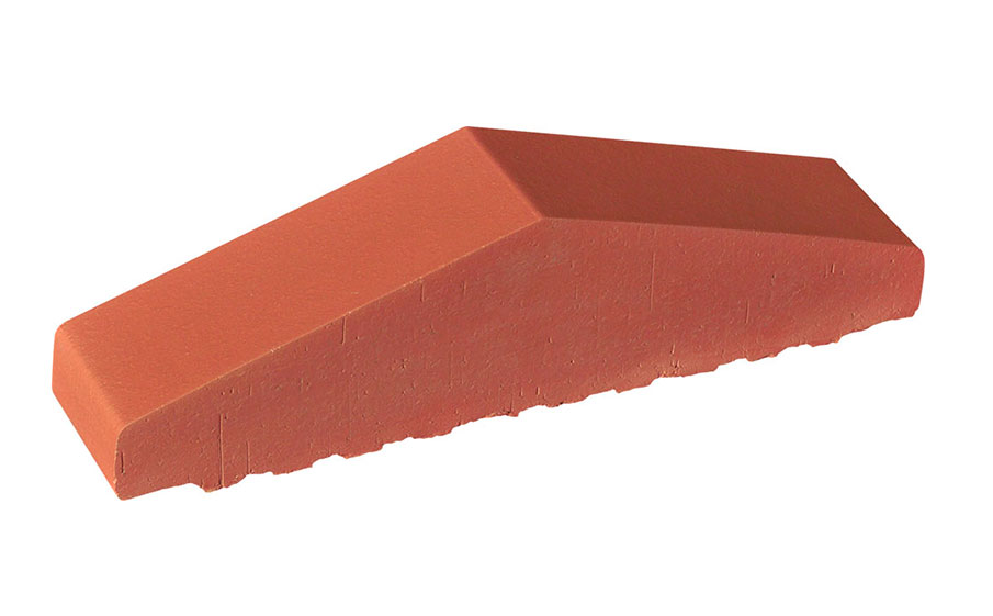 Клинкерный заборный элемент полнотелый King Klinker 01 Ruby red, 310/250*65*78 мм
