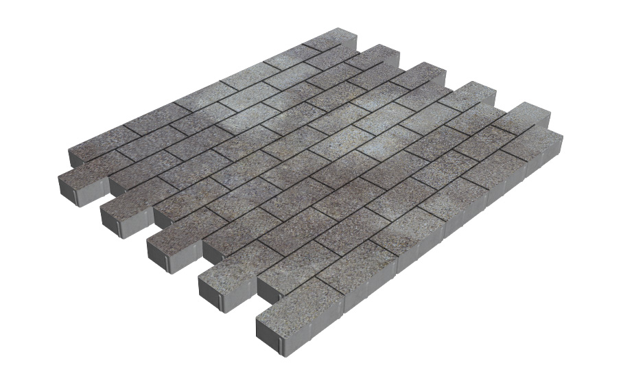 Плитка тротуарная SteinRus Прямоугольник Б.6.П.6 Backwash Валдай, 200*100*60 мм