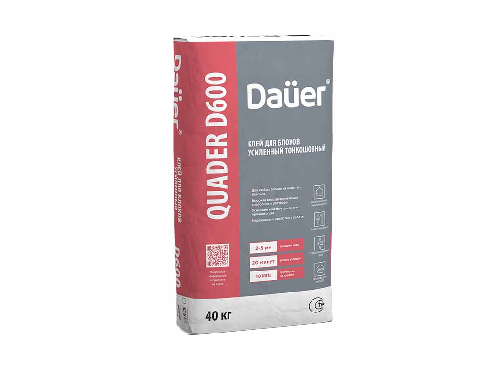 Клей монтажный тонкошовный Dauer QUADER D600, зимний, 40 кг