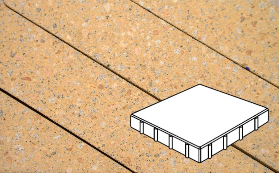Плитка тротуарная Готика Granite FINERRO, Квадрат Б.4.К.8, Павловское 400*400*80 мм