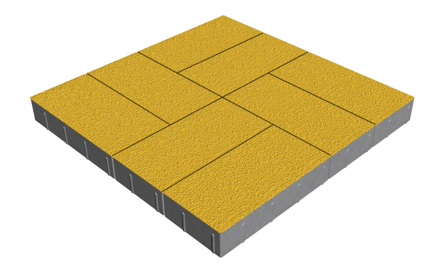 Плитка тротуарная SteinRus Грас Б.4.П.8, Native, желтый, 400*200*80 мм