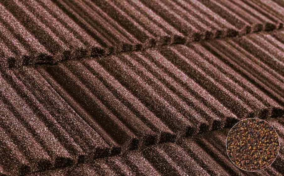 Композитная черепица рядовая Metrotile Shake Burgundy