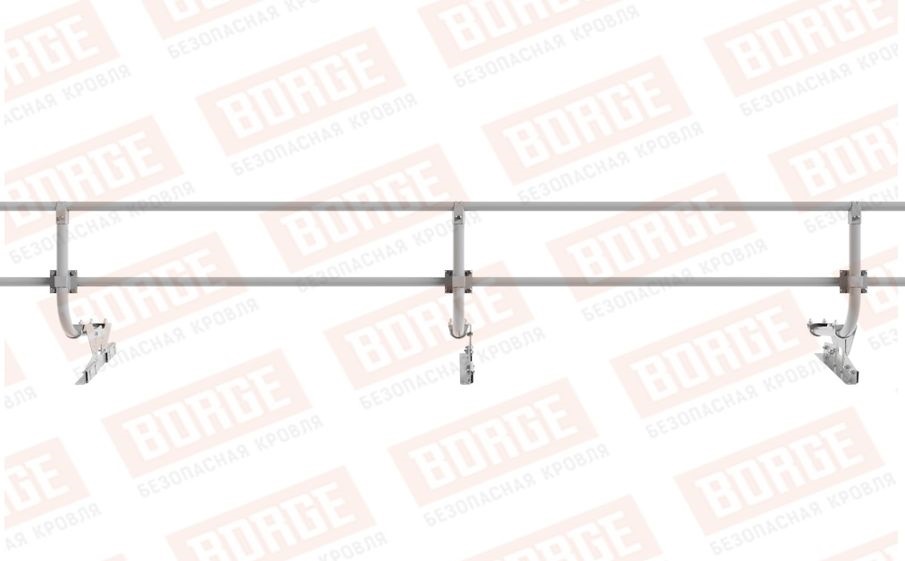 Кровельное ограждение Borge для фальцевой кровли оцинкованное RAL 7004, 300*60 см
