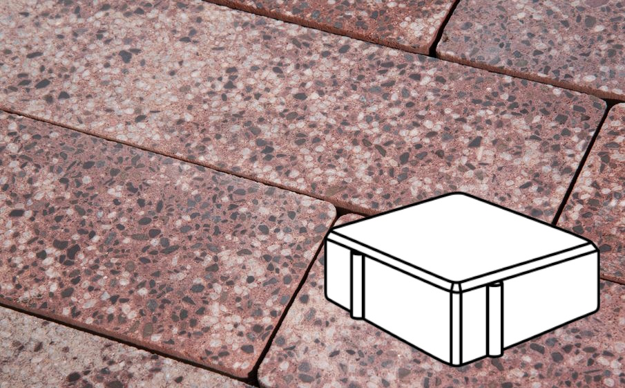 Плитка тротуарная Готика, Granite FINO, Квадрат В.1.К.8, Сансет, 100*100*80 мм