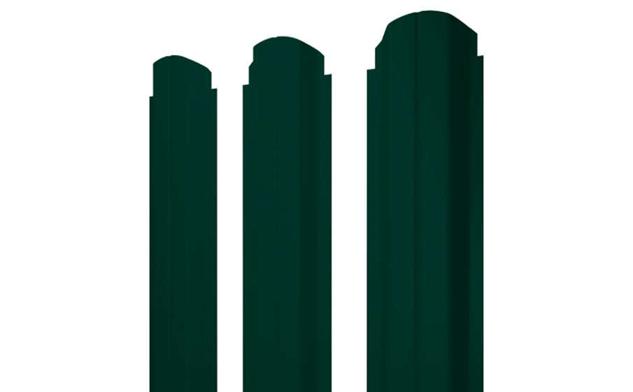 Штакетник П-образный А фигурный 0,45 Drap RAL 6005 зеленый мох