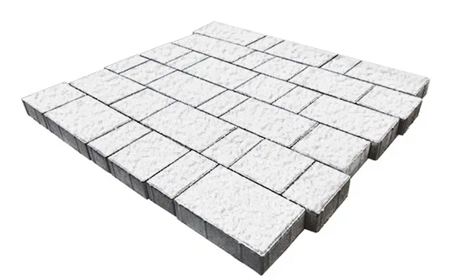 Плитка тротуарная SteinRus Бергамо А.6.Псм.4, Antico, белый, толщина 40 мм