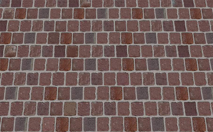 Клинкерная брусчатка LHL MOZAIKA пестрая красная, 50*50*51 мм