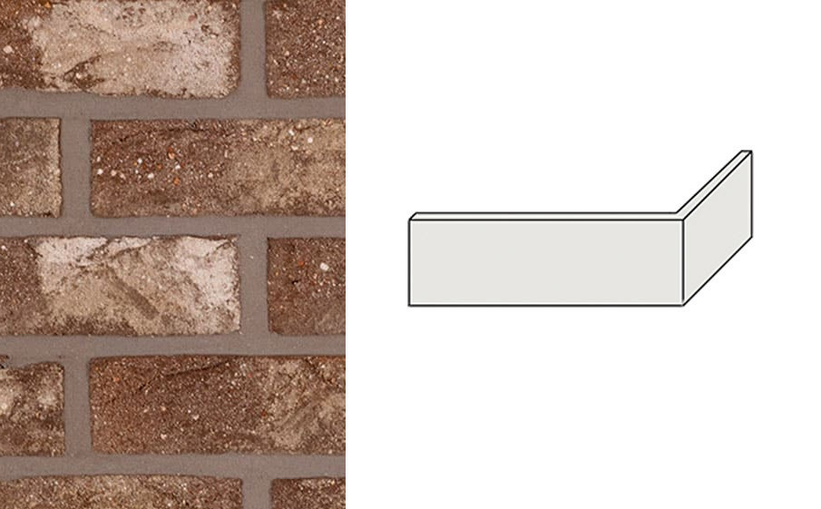 Плитка угловая Terca Old Roman, 215*65*102*22-25 мм