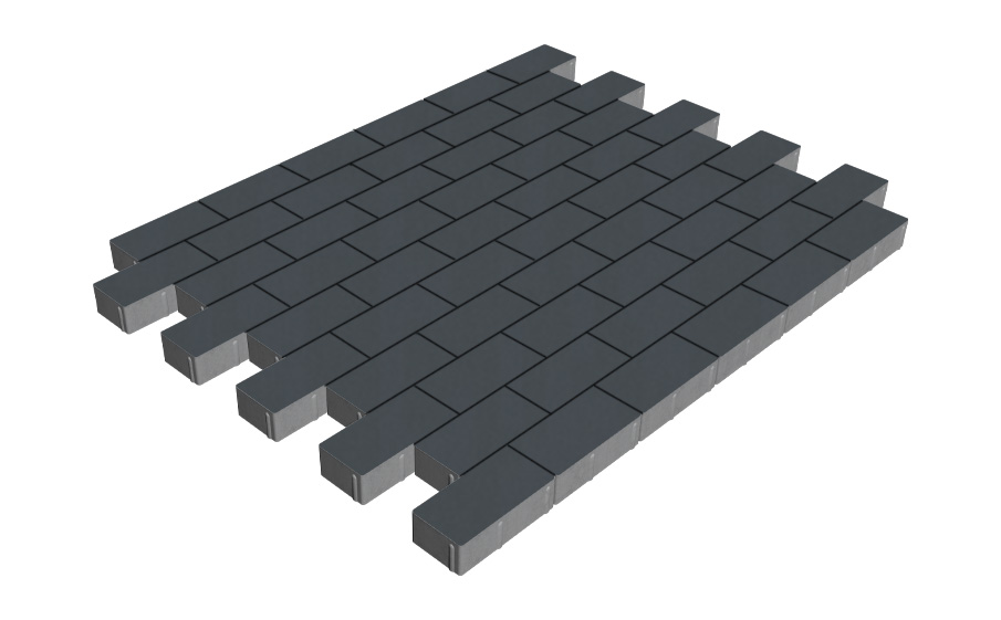 Плитка тротуарная SteinRus Прямоугольник Б.6.П.6 гладкая графит, 200*100*60 мм