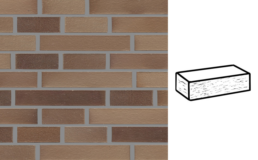 Кирпич клинкерный Muhr 34 EG Grau nuanciert Edelglanz рустик, 290*90*52 мм