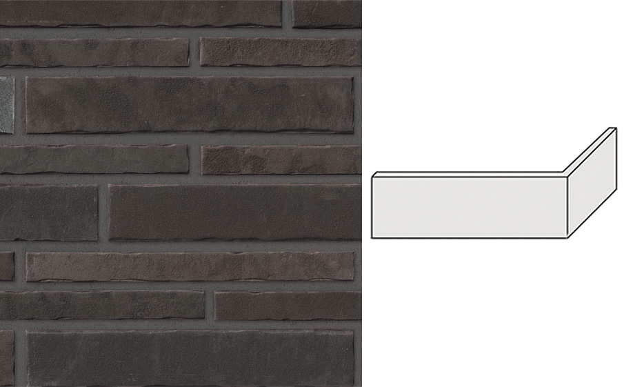 Клинкерная плитка угловая Stroeher Zeitlos, 359 kohleglanz, 240*115*35*14 мм