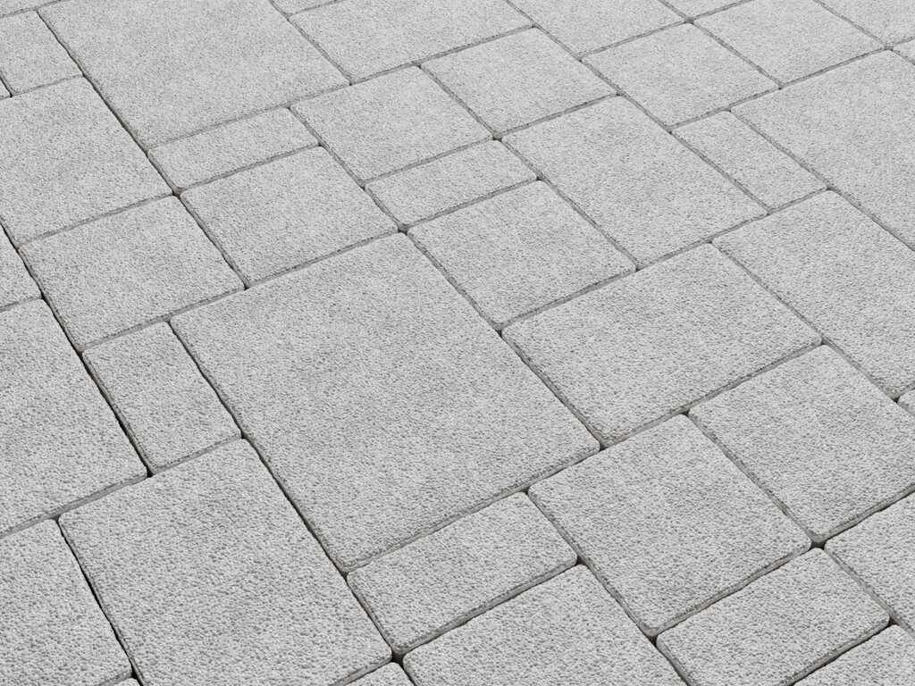 Плитка тротуарная Мюнхен Б.2.Фсм.6 стоунмикс, белый, комплект 4 шт, толщина 60 мм
