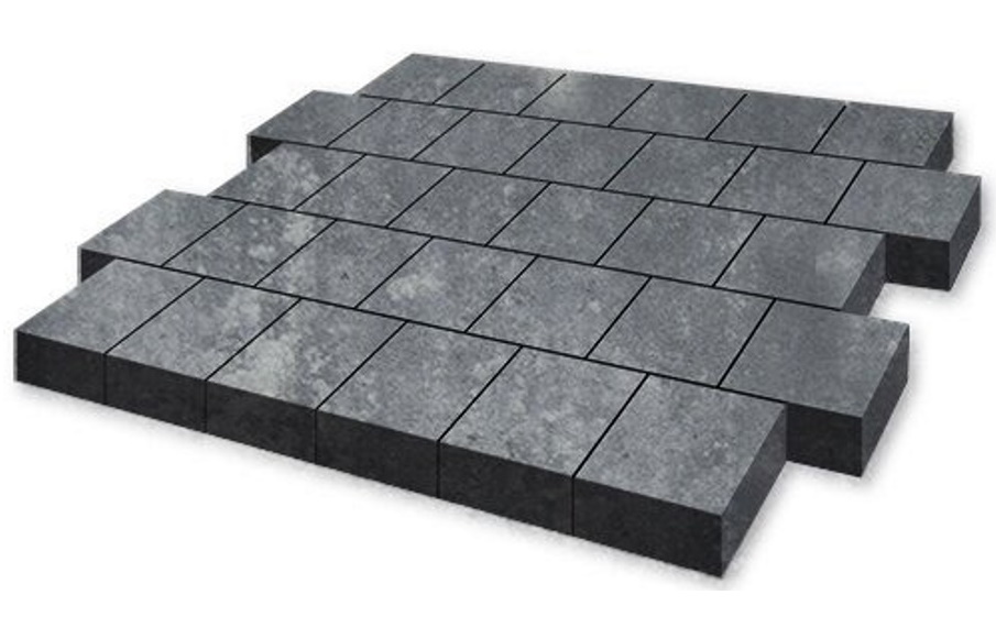 Плитка тротуарная SteinRus Валенсия Б.3.К.8, гладкая, ColorMix Актау, 300*300*80 мм