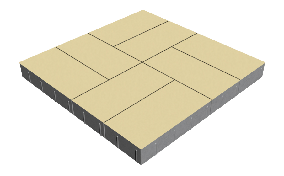 Плитка тротуарная SteinRus Грас Б.4.П.8, гладкая, слоновая кость, 400*200*80 мм