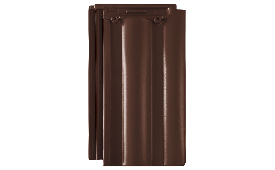 Керамическая черепица рядовая TONDACH Twist brown engobe, коричневый ангоб