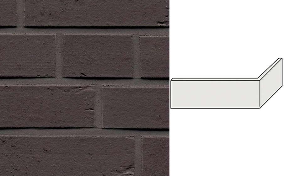 Клинкерная плитка угловая ручной формовки Feldhaus Klinker NF 14 W761 vascu vulcano 240*71*115*14 мм