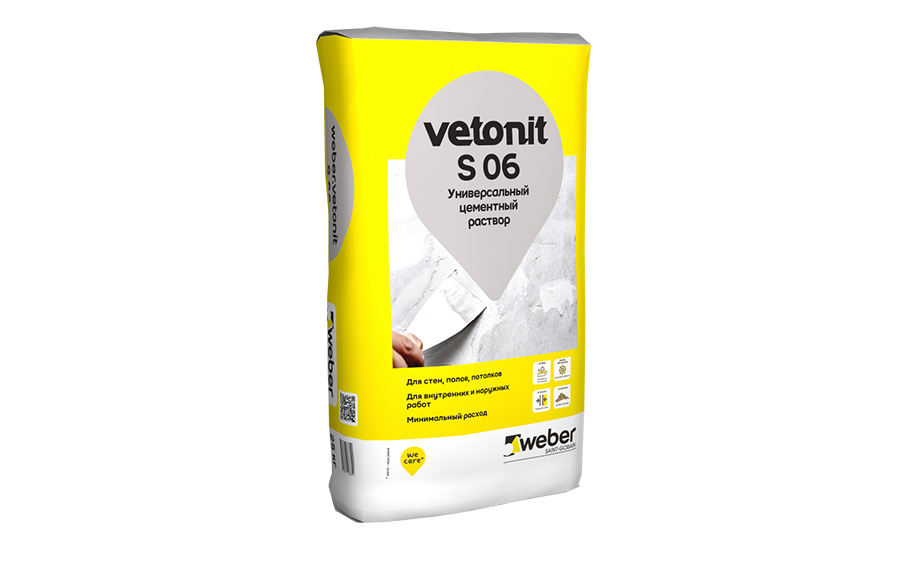 Универсальный цементный раствор weber.vetonit S 06, 25 кг