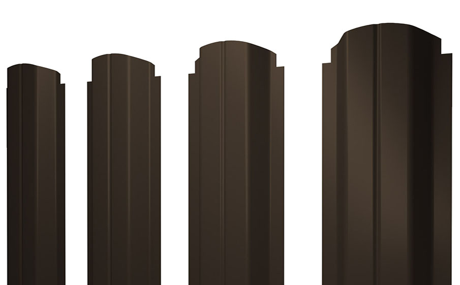 Штакетник П-образный А фигурный 0,4 PE RR 32 темно-коричневый