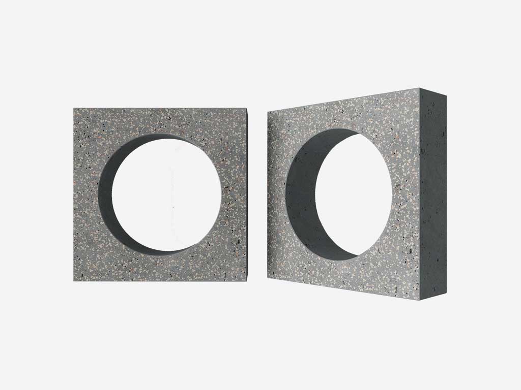 Декоративный бриз-блок Mesterra Кобого / Cobogo 0102, серый LUX, 250*250 мм