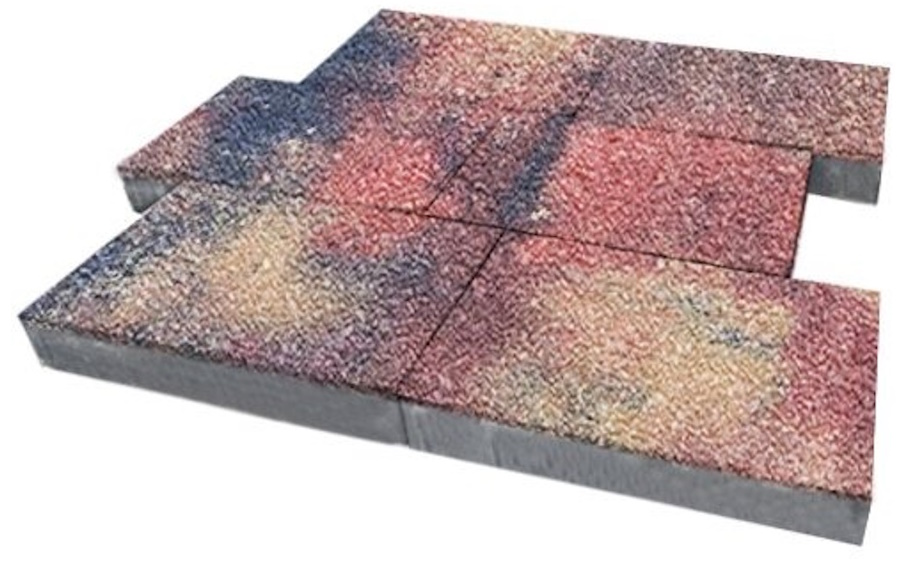 Плитка тротуарная SteinRus, Парк Плейс Б.3.П.8, Native, ColorMix Оригон, 600*300*80 мм