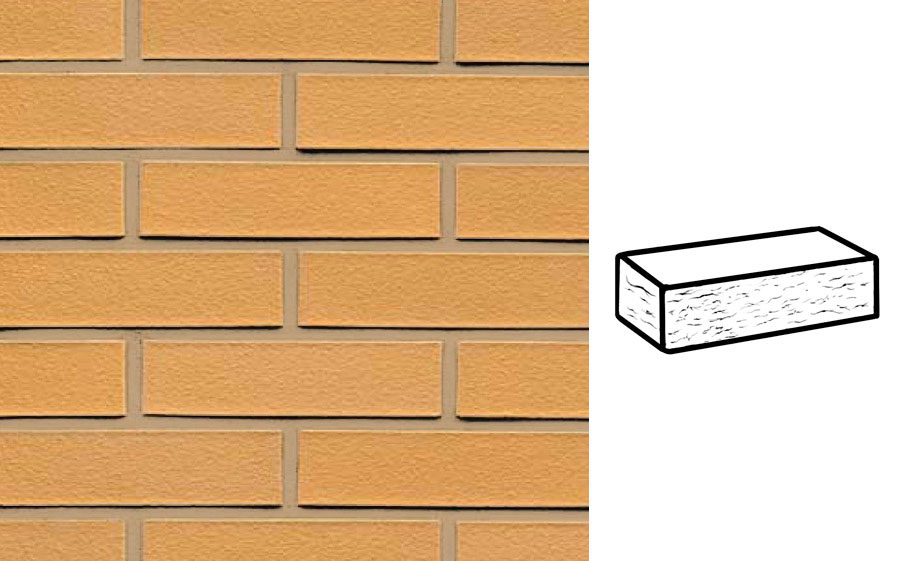 Кирпич клинкерный Muhr 01 Niederlausitzer Gelb рустик, 240*55*71 мм