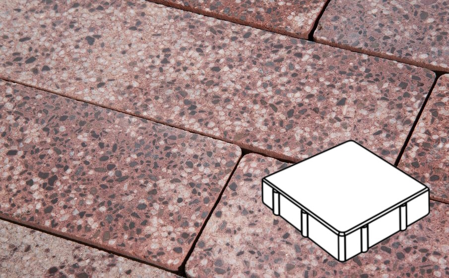 Плитка тротуарная Готика, Granite FINO, Квадрат В.2.К.8, Сансет, 200*200*80 мм