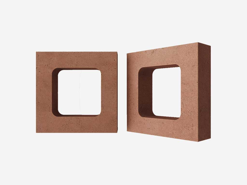 Декоративный бриз-блок Mesterra Кобого / Cobogo 0401, терракотовый, 250*250*50 мм