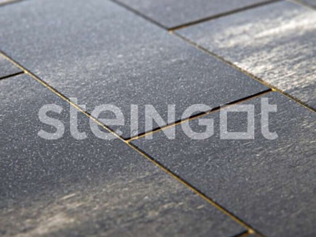 Плитка тротуарная Steingot Колормикс, Плита, Графитовый Камень (Stein Black), 600*300*60 мм