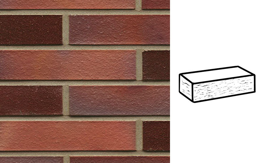 Кирпич клинкерный Muhr 04EG Rotbraun-bunt Edelglanz рустик, 240*115*52 мм