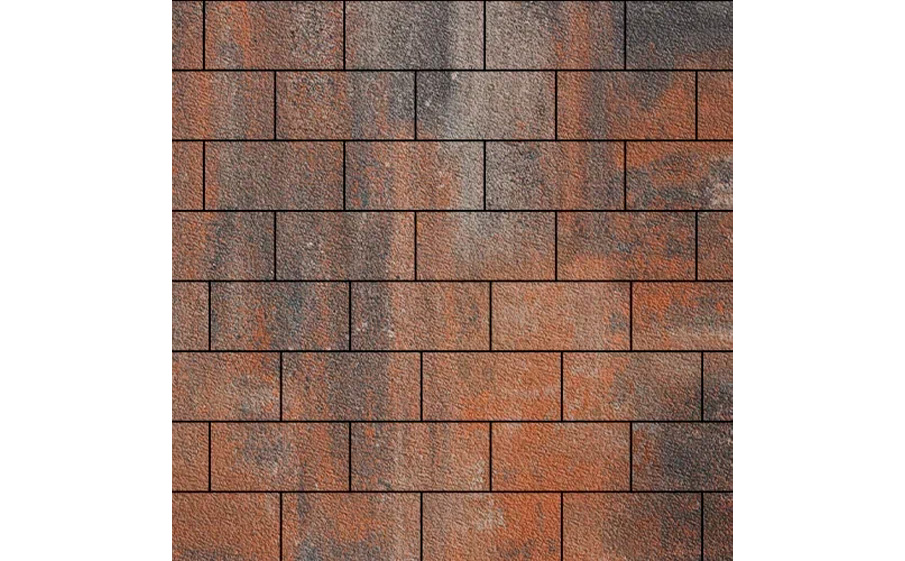 Плитка тротуарная SteinRus Прямоугольник А.6.П.4 Native, ColorMix Рей, 200*100*40 мм
