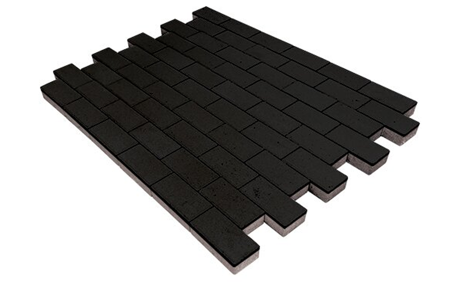Плитка тротуарная SteinRus Прямоугольник В.6.П.8, гладкая, графит, 200*100*80 мм