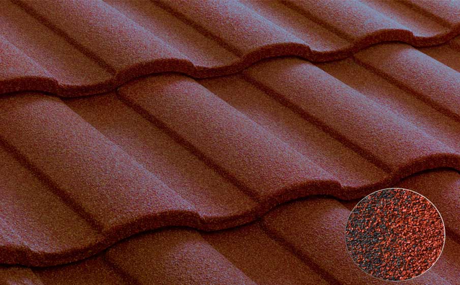Композитная черепица рядовая Metrotile Roman Red black