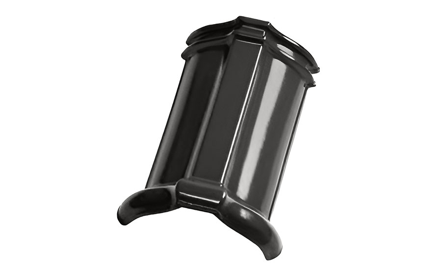 Керамическая черепица конек шпунтованный №2 TONDACH Samba 11 (Sensaton 11), Black glazed