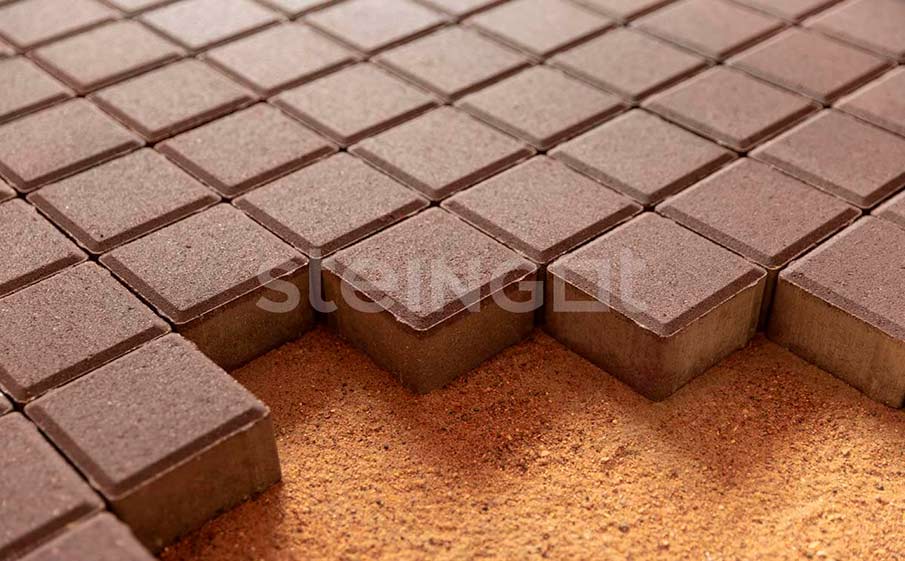 Плитка тротуарная Steingot Моноцвет, Квадрат, темно-коричневый, 100*100*60 мм