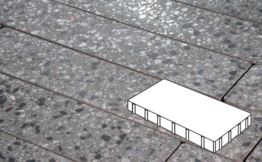 Плитка тротуарная Готика, Granite FINO, Плита Б.6.П.6, Галенит, 600*300*60 мм