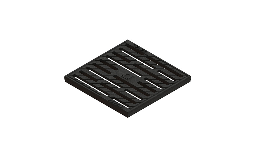 Решетка водоприемная Standartpark Basic чугунная, щелевая 280*280*23 мм