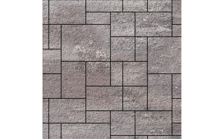 Плитка тротуарная SteinRus Инсбрук Альпен А.7.Псм.4, Old-age, ColorMix Умбра, толщина 40 мм