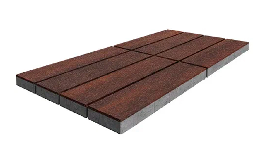 Плитка тротуарная SteinRus, Гранада Б.7.П.8 Native, ColorMix Брук, 600*200*80 мм
