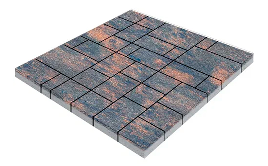 Плитка тротуарная SteinRus Инсбрук Альпен Б.7.Псм.6 Native, ColorMix Айвори, толщина 60 мм