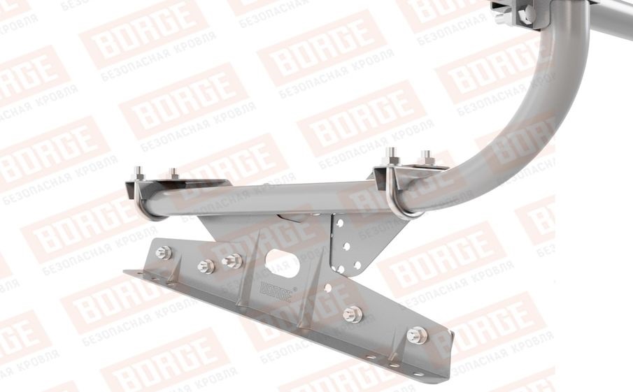 Кровельное ограждение Borge для фальцевой кровли оцинкованное RAL 7004, 300*60 см