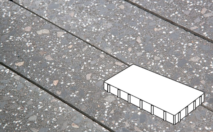 Плитка тротуарная Готика, Granite FINO, Плита Б.6.П.10, Ильменит, 600*300*100 мм
