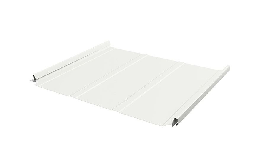 Фальцевая кровля Grand Line Кликфальц® Pro Line с пленкой на замках PE RAL 9003 сигнальный белый 