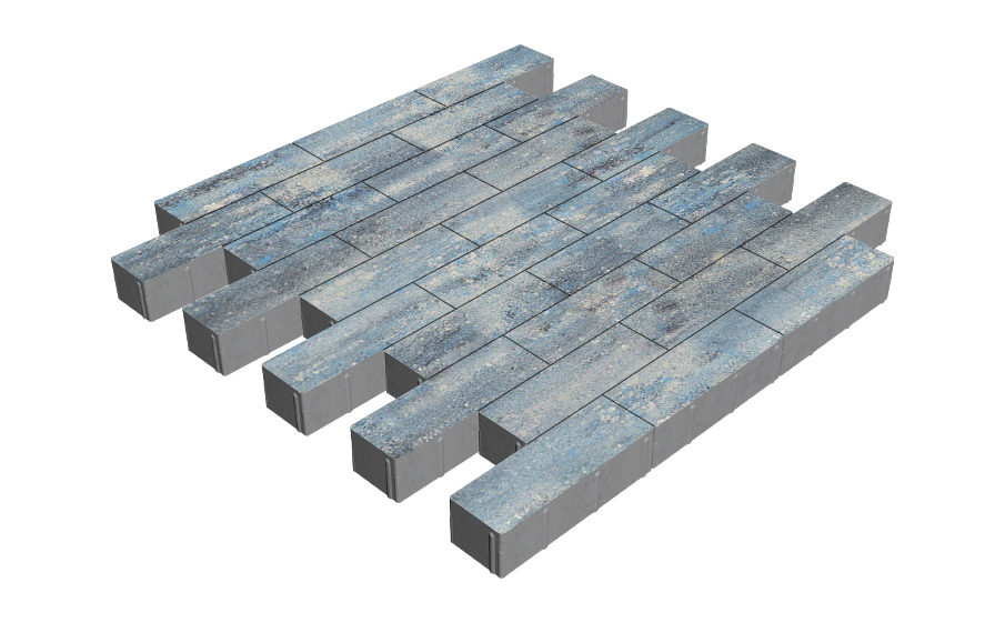 Плитка тротуарная SteinRus Ригель В.4.П.8, гладкая, Амбер, 300*100*80 мм