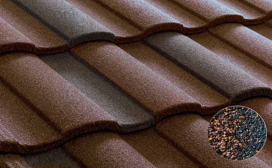 Композитная черепица рядовая Metrotile Roman Coffee grey