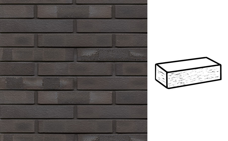 Кирпич клинкерный Muhr 05 KS Eisenschmelz Schwarzbraun Kohle Spezial рустик, 240*90*40 мм