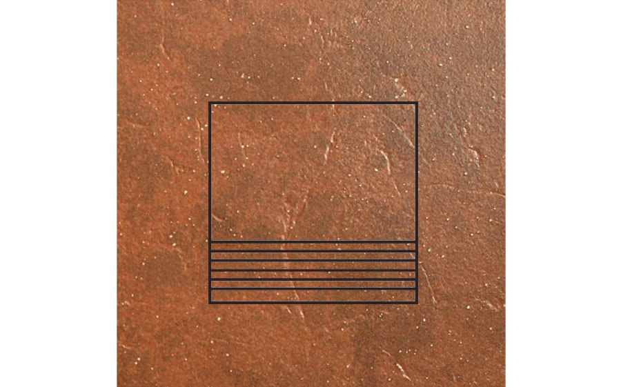 Клинкерная ступень плоская ABC Granit Rot, 300*310*8 мм