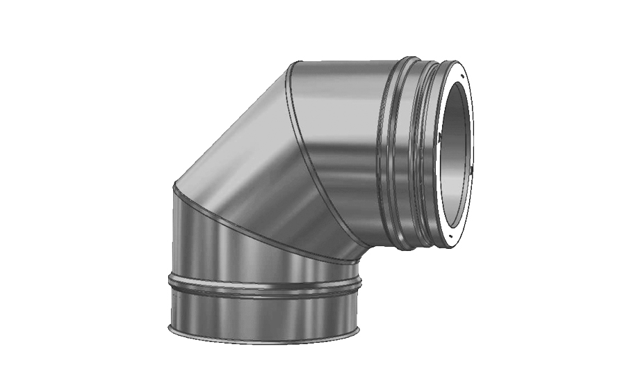 Отвод Schiedel PERMETER 50 T450 NI 90 град. серый, D 200/300 мм