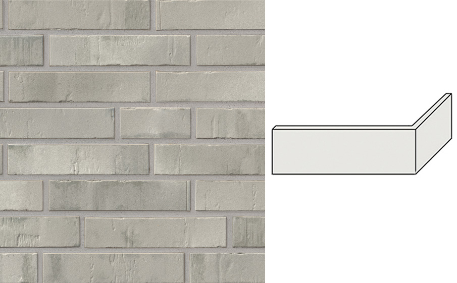 Клинкерная плитка угловая Stroeher Kontur CG, 482 graubrand, 240*115*52*12 мм